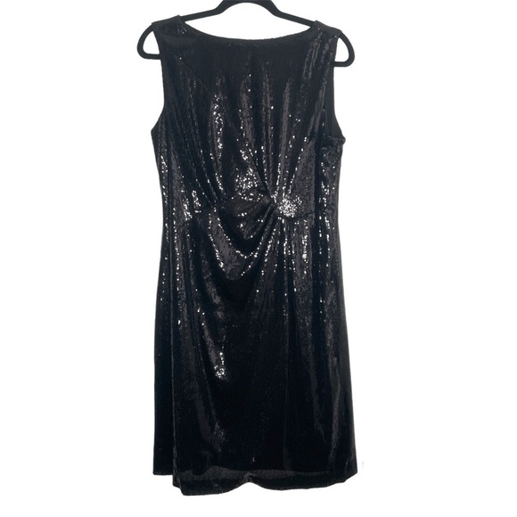 Vince Camuto Black Sequin Sheath Midi Dress New Years - Picture 1 of 7